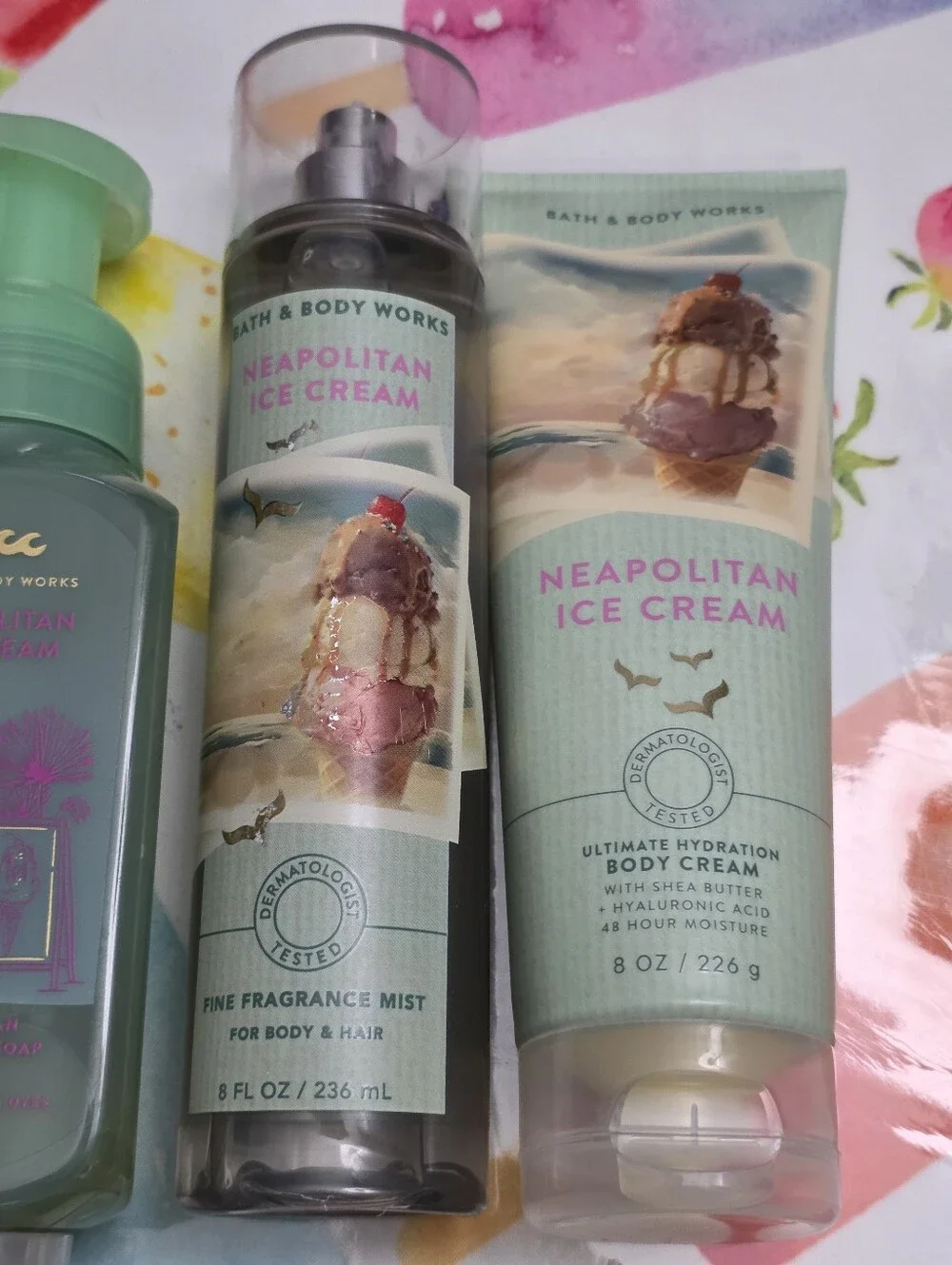 Bath & Body Works Neapolitan Ice Cream Set 4 Piece NEW